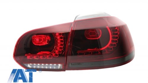 Stopuri Full LED VW Golf 6 VI (2008-2013) R20 Design Rosu Fumuriu
