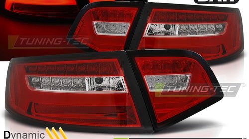 Stopuri LED BAR AUDI A6 08-11 SEDAN Rosu/Alb