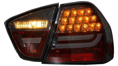 Stopuri LED BMW E90 Seria 3 Limuzina (2005-2008) Fumuriu