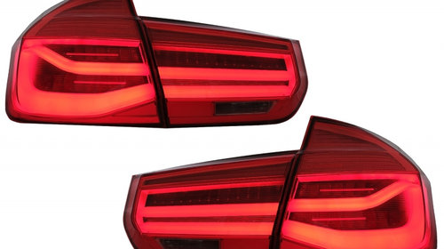 Stopuri LED BMW Seria 3 F30 (2011-2019) Rosu Clar LCI Design cu Semnal Dinamic Secvential