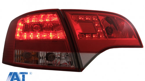 Stopuri LED compatibil cu Audi A4 B7 Avant 8ED (2004-2007) Rosu Clar