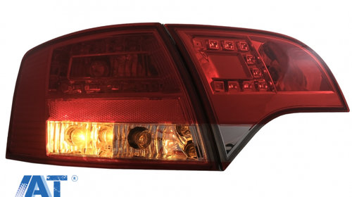 Stopuri LED compatibil cu Audi A4 B7 Avant 8ED (2004-2007) Rosu Clar