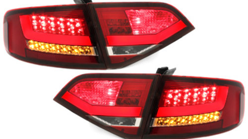 Stopuri LED compatibil cu AUDI A4 B8 8K Sedan (2007-2010) Rosu / Clar