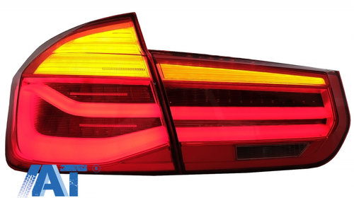 Stopuri LED compatibil cu BMW Seria 3 F30 (2011-2019) Rosu Clar LCI Design cu Semnal Dinamic Secvential