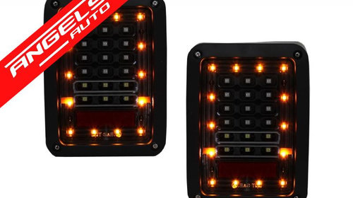 Stopuri LED Jeep Wrangler JK 2007-up Negru