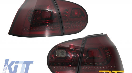 Stopuri LED LITEC compatibil cu VW Golf 5 V (2004-2009) Rosu/Fumuriu Semnal Dinamic Secvential