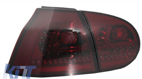 Stopuri LED LITEC compatibil cu VW Golf 5 V (2004-2009) Rosu/Fumuriu Semnal Dinamic Secvential