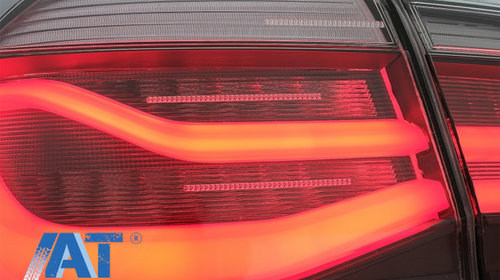 Stopuri LED M Look Black Line compatibil cu BMW Seria 3 F30 (2011-2019) LCI Design cu Semnal Dinamic Secvential