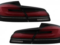 Stopuri LED Rosu Negru cu Semnal Dinamic LCI G30 Design Tuning BMW Seria 5 F07 2009 2010 2011 2012 2013 TLBMF10NLCL