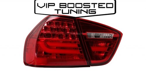 Stopuri LED tuning LCI Design BMW E90 Seria 3 Limuzina (2005-2008) Rosu Fumuriu