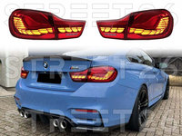 Stopuri OLED Compatibil Cu BMW Seria 4 F32 F33 F36 M4 F82 F83 (2013-03.2019) Rosu Clar Cu Semnal Dinamic