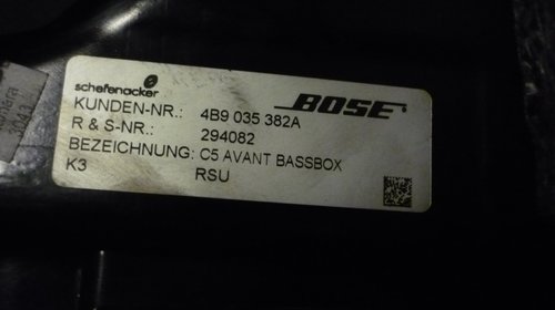 Subwoofer Bose - OEM Audi A4 A6 cod 8E9035382A