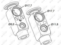 Supapa expansiune clima 38478 NRF pentru Volvo S80 Skoda Favorit Vw Cc Vw Passat Vw Beetle Vw Novo Bmw Seria 5 Bmw Seria 3 Man Tga Daf Cf Man Tgm Daf Xf Man Tgx Man Tgs