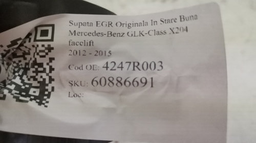 Supata EGR Originala In Stare Buna Mercedes-Benz GLK-Class X204 (facelift) 2012 2013 2014 2015 4247R003