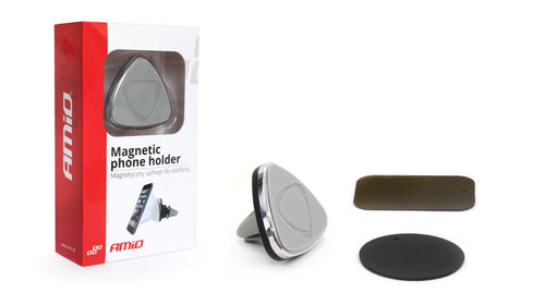 Suport auto magnetic Negru pentru telefon AMIO, fixare in grila de ventilatie, rotire 360 grade