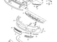 Suport bara protectie Volkswagen Passat 3C combi 2007 argintiu LA7W OEM 3C0807184