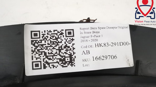 Suport Bara Spate Dreapta Original In Stare Buna Jaguar F-Pace 1 2016 2017 2018 2019 2020 HK83-291D00-AB