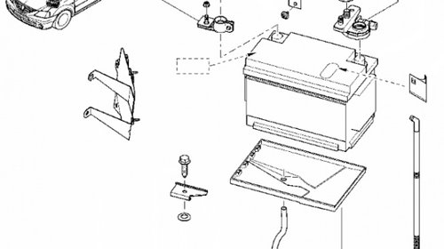 Suport baterie Dacia Logan
