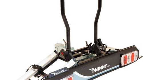 Suport bicicleta Twinny Load e-Carrier Basic pentru 2 biciclete, prindere pe carlig remorcare, rabatabil