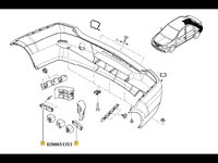 Suport central bara spate pe panou Dacia Logan Facelift