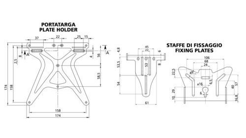 Suport numar motocicleta universal