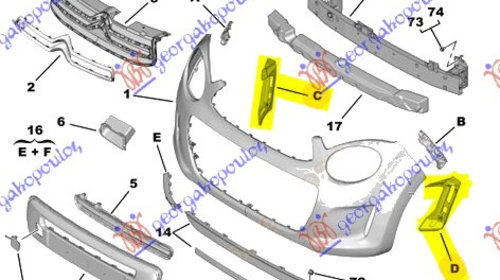 SUPORT PLASTIC BARA FATA CU DRL (SET) - CITROEN C1 14-, CITROEN, CITROEN C1 14-, 200104280