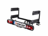 Suport ski&snowboard TowCar Aneto 4, prindere pe carlig de remorcare auto, 4 perechi ski-uri / 4 snowboard-uri