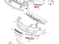 Suport stanga bara fata de sub far Volkswagen Passat B6 kombi 2006 OEM 3C0807889A