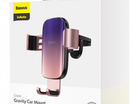 Suport Telefon Auto Baseus Glaze Gravity Car Mount Pentru Grila Ventilatie Roz SUYL-LG04