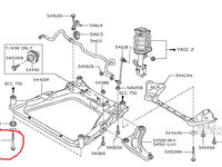 Surub / bolt cadru motor Nissan X-trail T31 / Qashqai cod OE 54459BR01A