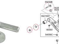 Surub excentric punte spate pentru Hyundai Kia