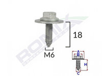 Surub fixare elemente motor pentru toyota, lexus 6x18mm set 5 buc 62446