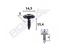 SURUB FIXARE PENTRU AUDI,VW, SKODA5X15.4MM SET 10 BUC IS-62776