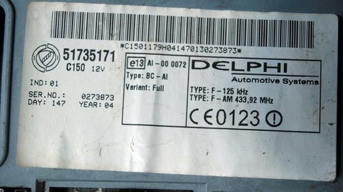 Tablou siguranta DELPHI 51735171Fiat Doblo