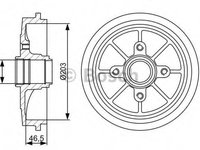 Tambur frana 0 986 477 126 BOSCH pentru CitroEn Zx Peugeot 306 CitroEn Xsara