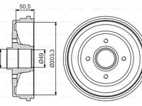 Tambur frana 0 986 477 205 BOSCH pentru Renault Modus Renault Clio Renault Euro