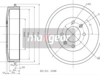 Tambur frana 19-0836 MAXGEAR pentru CitroEn C15 Peugeot 305 Peugeot 405 Peugeot 306 CitroEn Zx Peugeot 406 CitroEn Berlingo Peugeot Partner Peugeot Ranch Peugeot Grand CitroEn Xsara