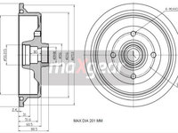 Tambur frana 19-1348 MAXGEAR pentru Audi 80 Audi Coupe Audi 90