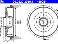 Tambur frana 24 0220-3010 1 ATE pentru Renault Kangoo Nissan Kubistar