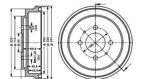 Tambur frana 24 0220-3017 1 ATE pentru Mitsub