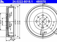 Tambur frana 24 0222-8018 1 ATE pentru Fiat Fiorino Fiat Tipo Fiat Tempra Fiat Qubo Alfa romeo 145 Alfa romeo 146 Fiat Doblo Fiat Marea Fiat Palio Fiat Idea Fiat Multipla Fiat Strada