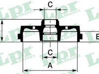 Tambur frana 7D0135 LPR pentru Opel Corsa Opel Vita Opel Tigra Chevrolet Corsa