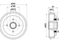 Tambur frana 94026700 TEXTAR pentru Ford Fiesta Ford Ikon Ford Fusion Mazda 2 Mazda Demio