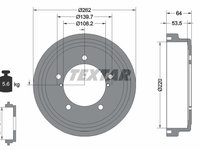 Tambur frana 94045700 TEXTAR pentru Suzuki Grand 1998 1999 2000 2001 2002 2003