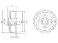 Tambur frana BF400 DELPHI pentru Chevrolet Matiz Chevrolet Spark Daewoo Matiz