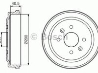 Tambur frana CHEVROLET AVEO hatchback T250 T255 BOSCH 0986477225