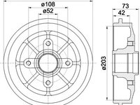 Tambur frana CITROEN C3 Pluriel (HB_) - OEM - MAXGEAR: 19-1353 - W02388665 - LIVRARE DIN STOC in 24 ore!!!