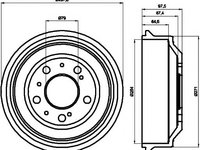 Tambur frana Citroen RELAY bus (230P), FIAT DUCATO caroserie (230L), PEUGEOT BOXER bus (230P) - TEXTAR 94014600