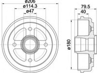 Tambur frana DAEWOO MATIZ KLYA HELLA 8DT355300561