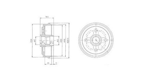 Tambur frana Delphi BF400, parte montare : Pu